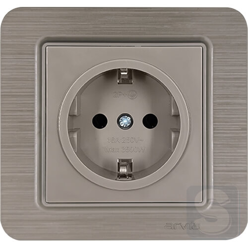 Розетка с заземлением 16A/220V Arvia Electric Lavin Медь (21 28 4010 217)